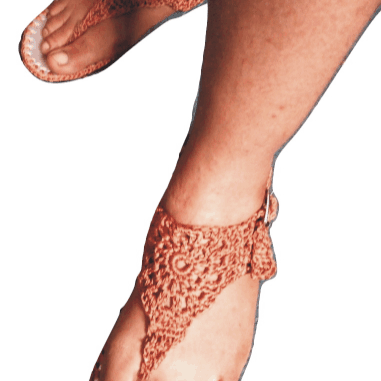 Ladies Brown Crochet Sandals